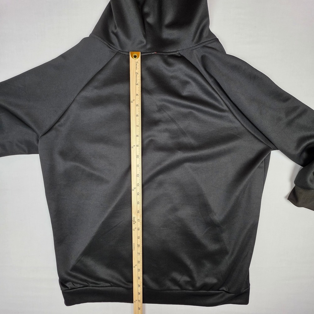 Nike Full Zip Fleece Hoodie Mens XL Black Raglan Sleeve Polyester Blend - Picture 7 of 10